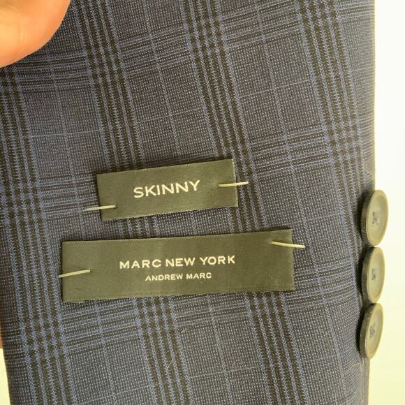 Marc New York Plaid‎ Navy Blazer NWT size 8SK - Picture 2 of 4